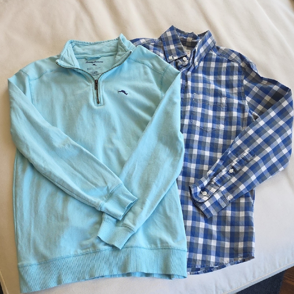 Boys JCrew Button Down & Tommy Bahama 1/4 Zip Top Set